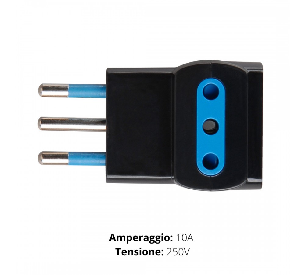 Adattatore triplo spina 10A a 3 prese bivalenti