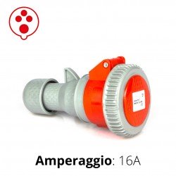 PRESA CEE ROSSA 16A 3P+T 6h 380-415V IP67