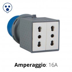 ADATTATORE INDUSTRIALE SPINA CEE BLU A 2 BIPRESE