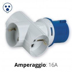 ADATTATORE SPINA CEE BLU A TRE PRESE UNIVERSALE